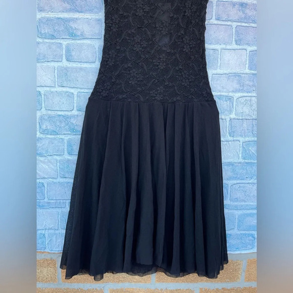 Fuzzi Jean Paul guiltier Black Lace Tulle Mesh Fit Flare Stretch dress small - Picture 11 of 13